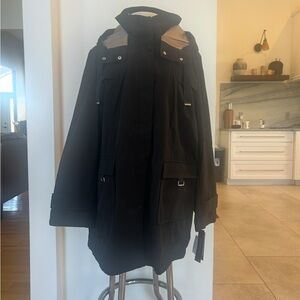 Jones New York Charcoal Hooded Raincoat